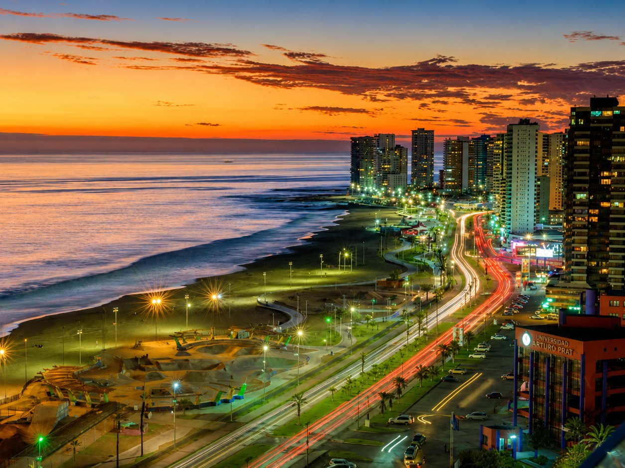Vista de Iquique al atardecer
